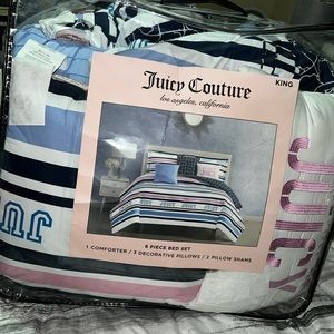 NEW Juicy Couture KING Comforter Set - 6 piece
